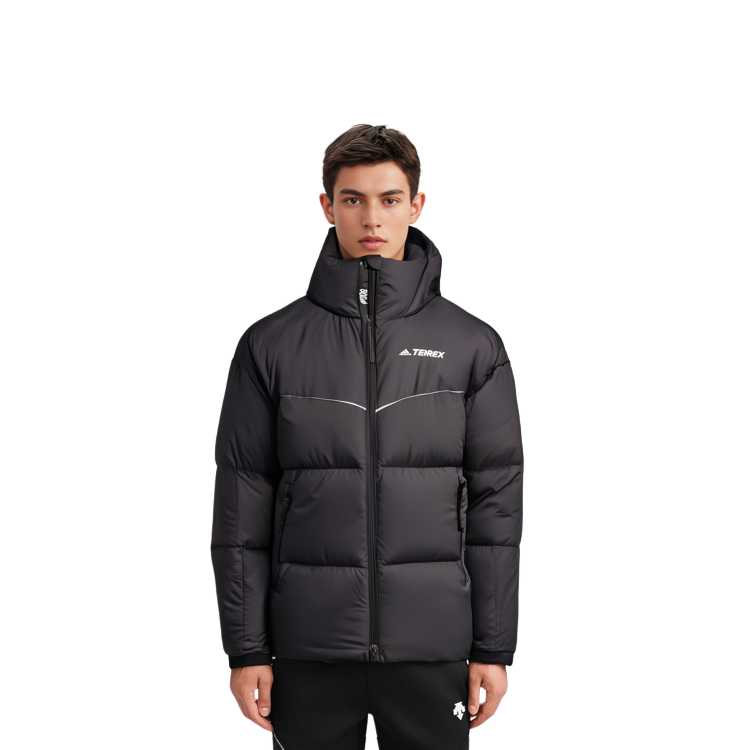 adidas Logo Printed Zip-Up Down Jacket Unisex - Black HN2009 圖 5