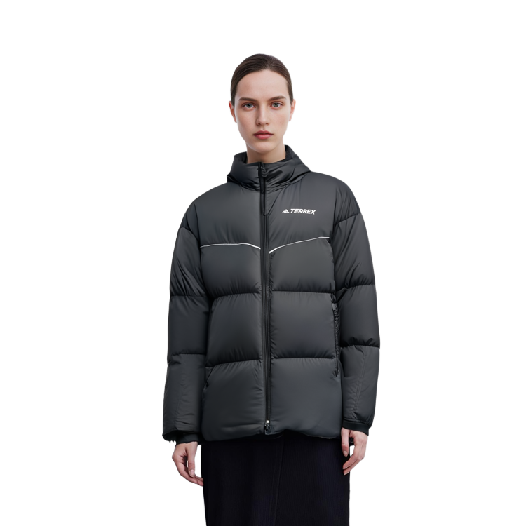 adidas Logo Printed Zip-Up Down Jacket Unisex - Black HN2009 圖 6