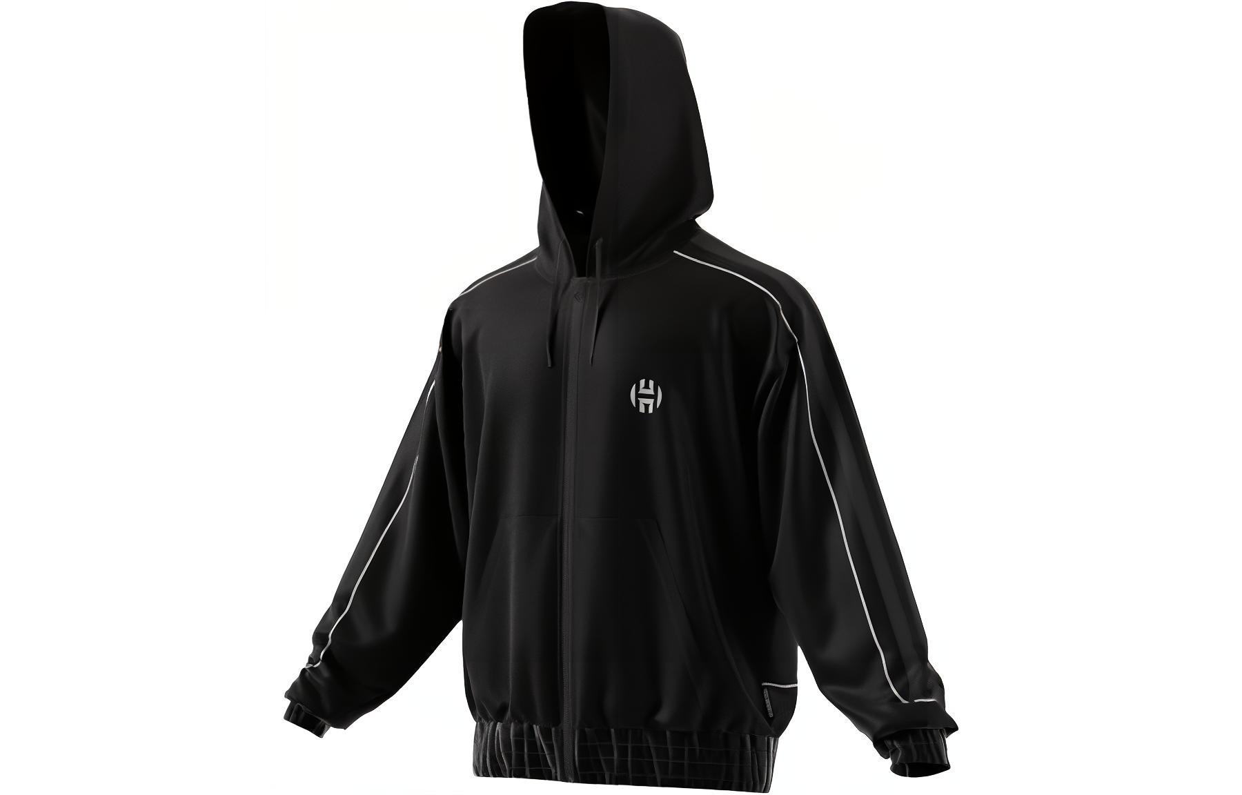 adidas Logo Printed Zip-Up Track Jacket Black GI6675