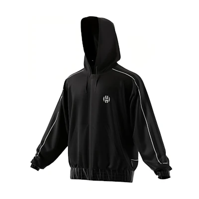 adidas Logo Printed Zip-Up Track Jacket Black GI6675