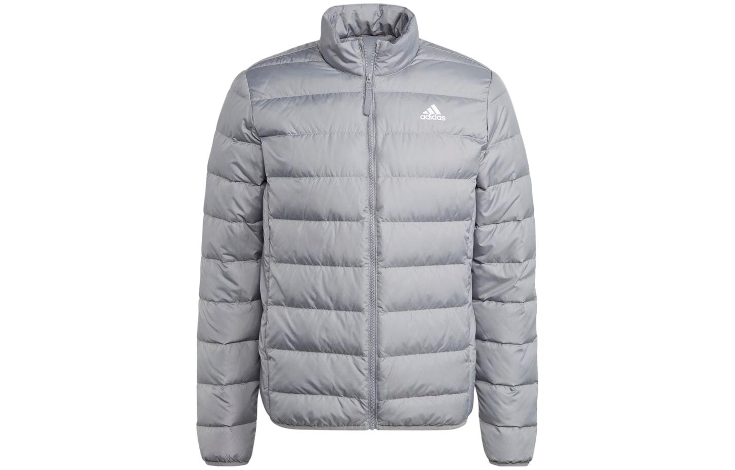 adidas Logo Printed Zip-Up Track Jacket Grey - Loose Fit IK3219