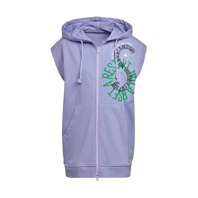 adidas Logo Printed Zip Hoodie Purple Unisex IB5904