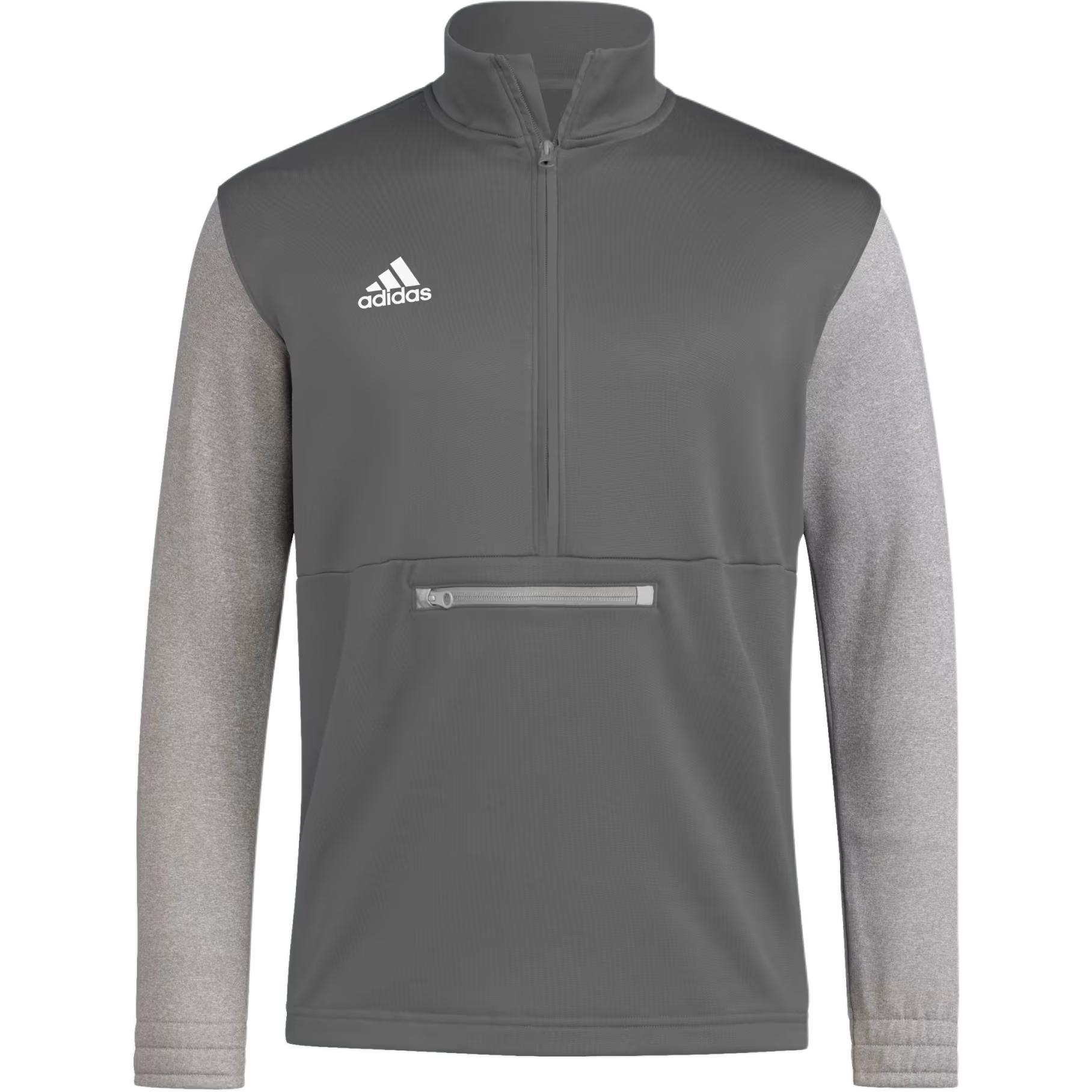 adidas Logo Retro Half-Zip Stand Collar Sweatshirt Gray - Long Sleeve HI3069