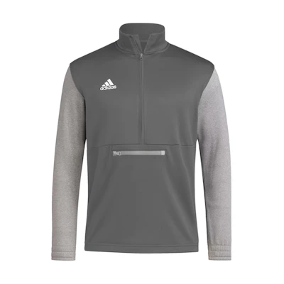 adidas Logo Retro Half-Zip Stand Collar Sweatshirt Gray - Long Sleeve HI3069