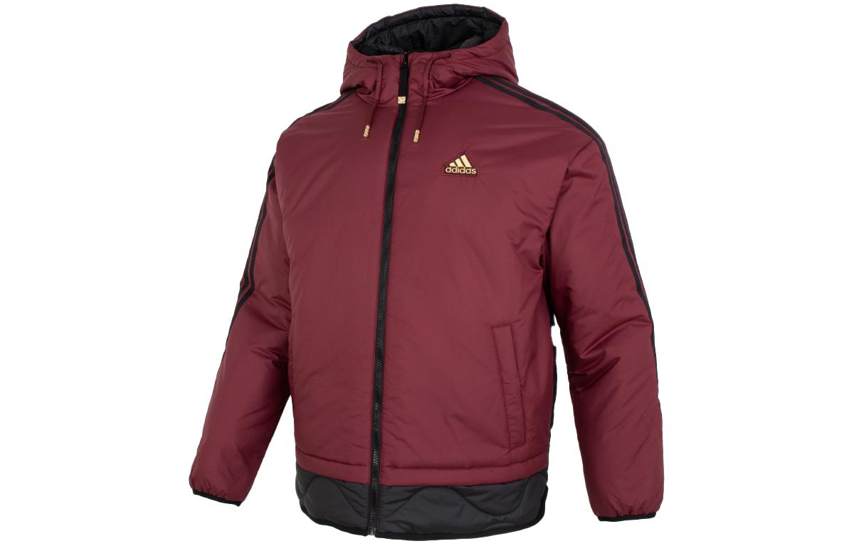 adidas Logo Reversible Sherpa Fleece Hooded Jacket - Rouge Pink IW4037