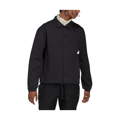 adidas Logo Single-Breasted Collared Shirt Jacket Men’s Black HN1949