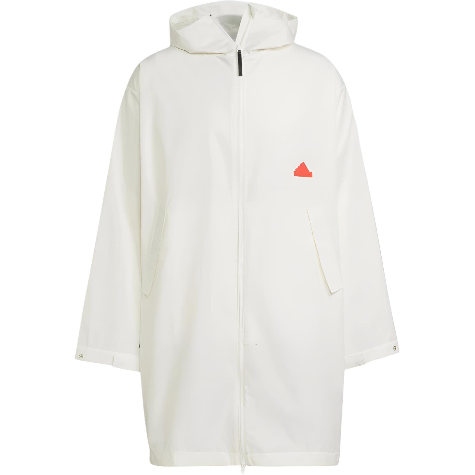 adidas Logo Solid Color Hoodie Jacket White HN1943