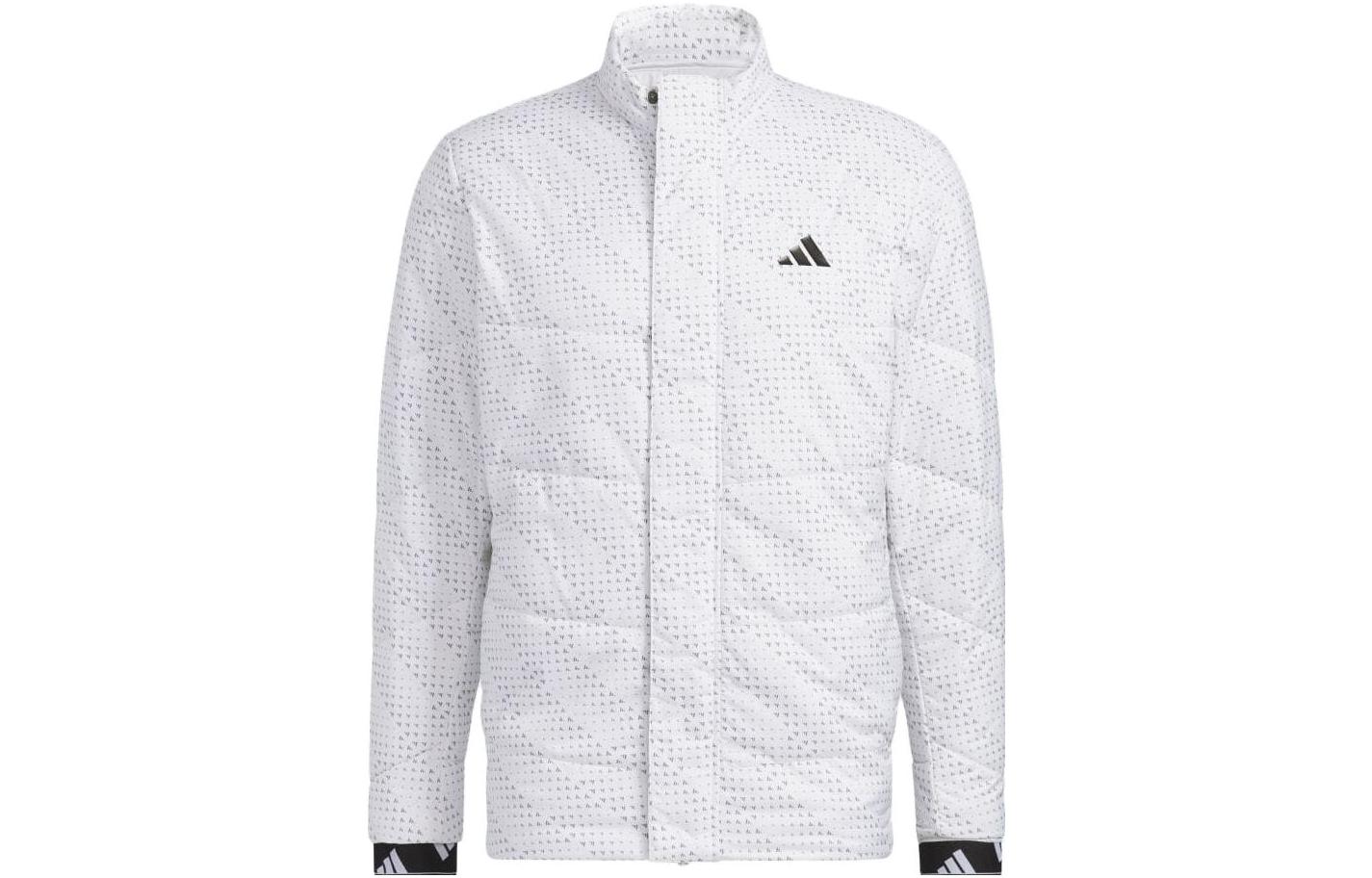 adidas Logo Stand Collar Loose Fit Long Sleeve Jacket - White HY0980