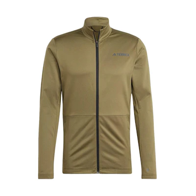 adidas Logo Stand Collar Zipper Jacket Olive Green HN5472