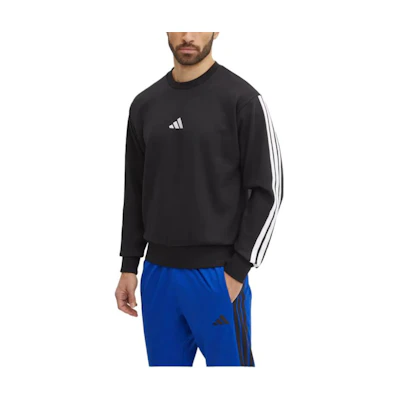 adidas Logo Stripe Crewneck Long Sleeve Sweatshirt Black JE6304