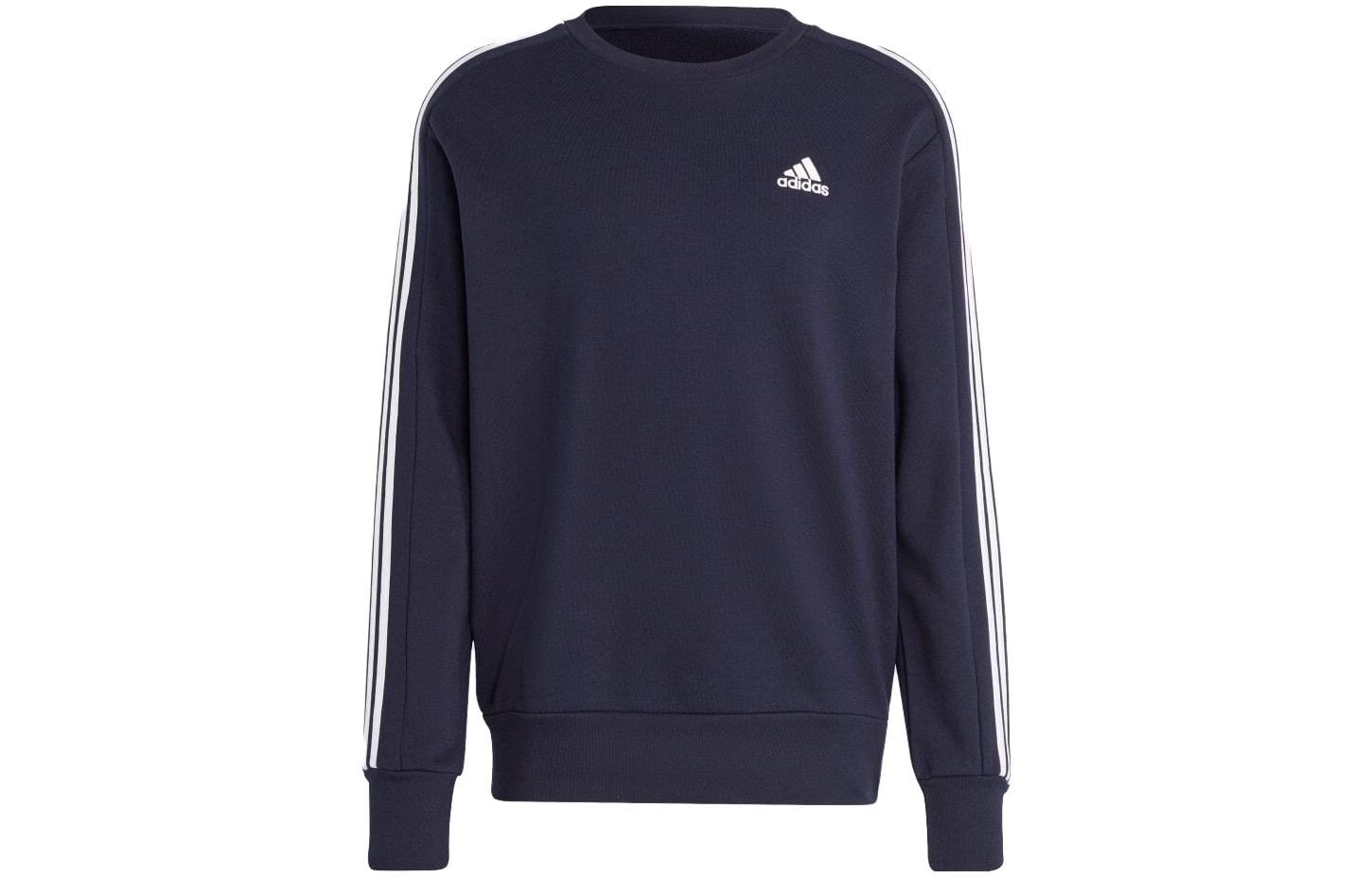 adidas Logo Stripe Crewneck Long Sleeve Sweatshirt Navy (Japan Exclusive) IC9318-JAPAN