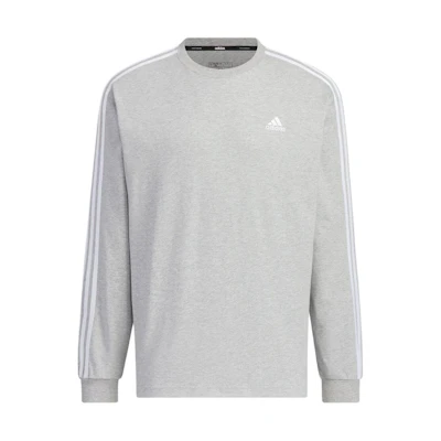 adidas Logo Stripe Print Crewneck Sweatshirt Grey JF3909
