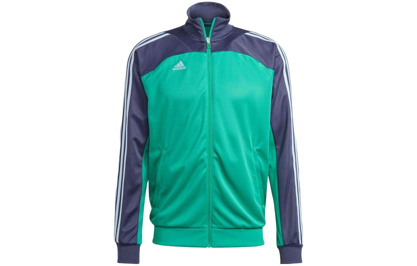 adidas Logo Striped Colorblock Zip-Up Jacket Navy Blue Japan Edition - HS9787-JAPAN