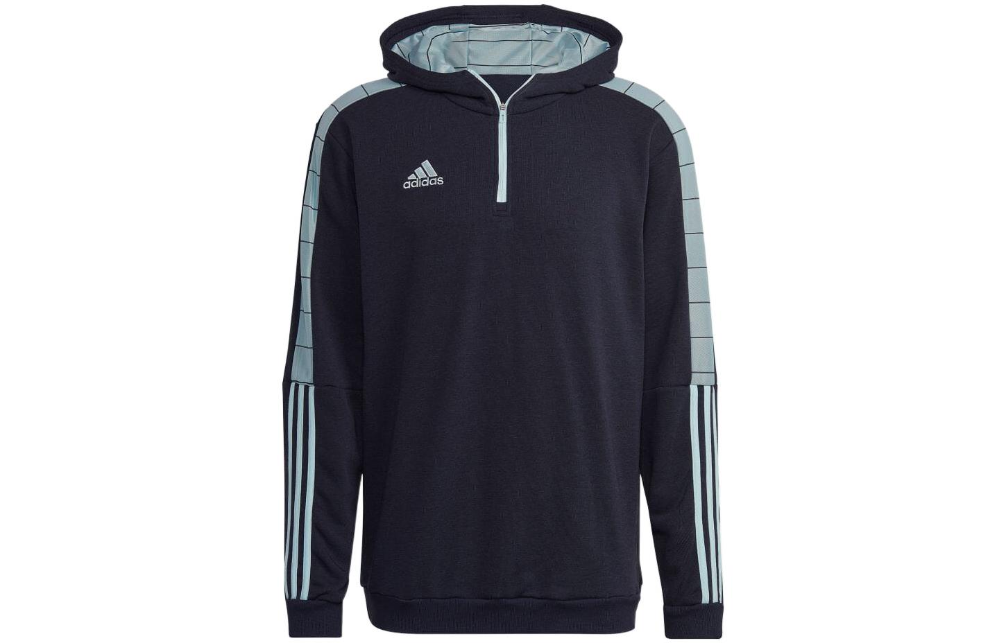adidas Logo Striped Half-Zip Hoodie Japan Edition Blue - HC1302
