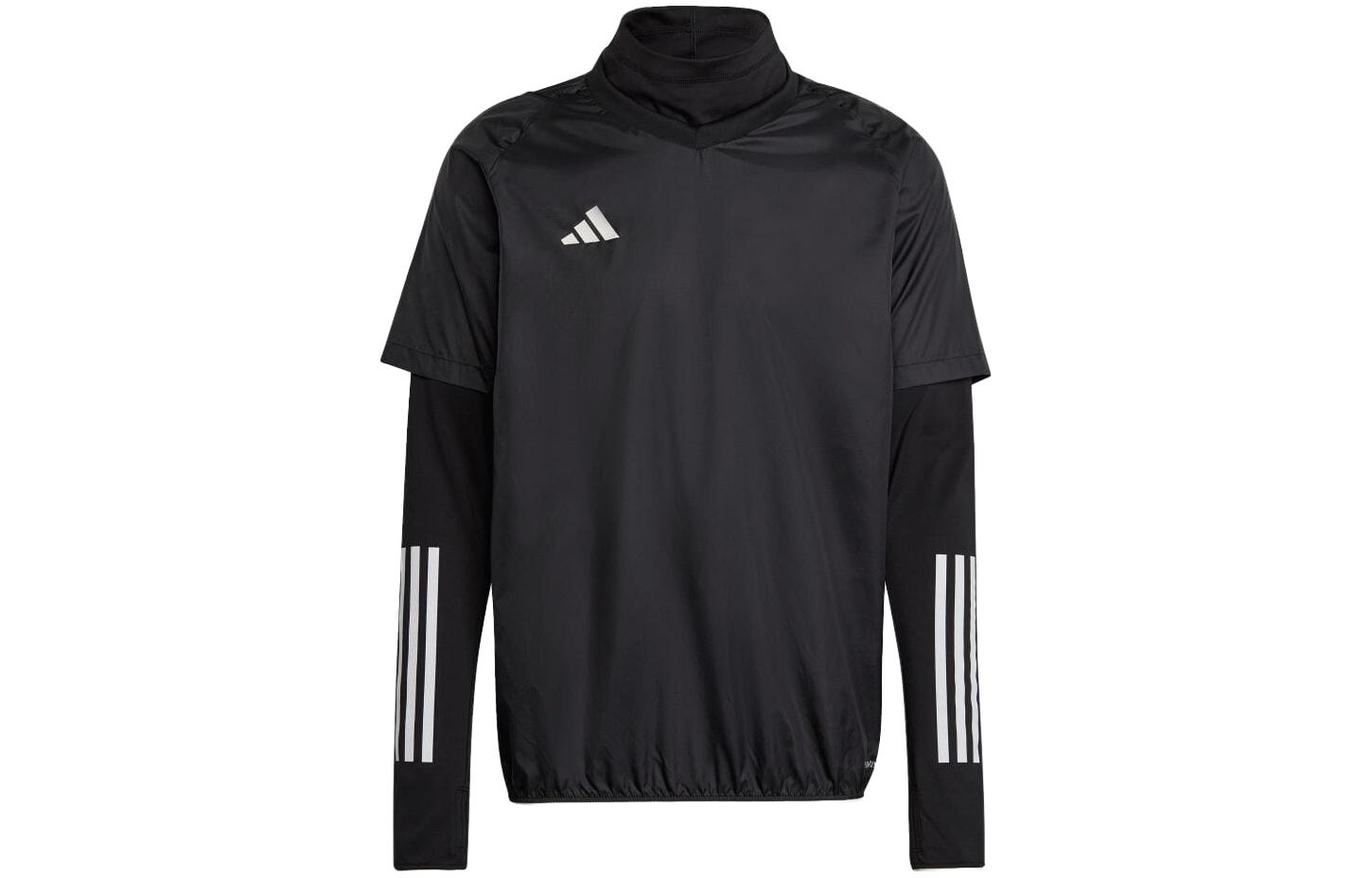 adidas Logo Striped Mock-Layer Jacket Black HI3044