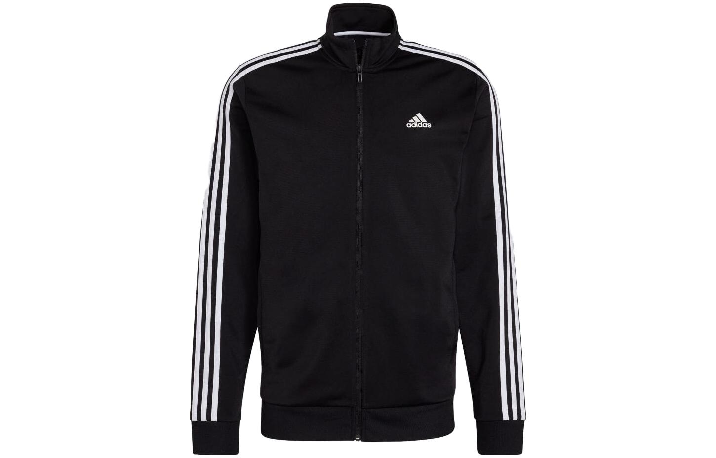 adidas Logo Striped Zip-Up Track Jacket Japan Edition Black H46099-JAPAN
