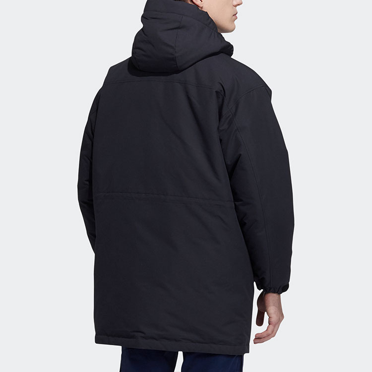 adidas Logo Unisex Long Hooded Down Jacket Black H20764 圖 6