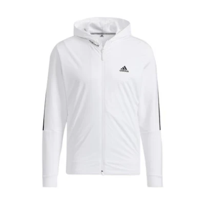 adidas Logo White Long-Sleeve Hoodie Jacket HA3276
