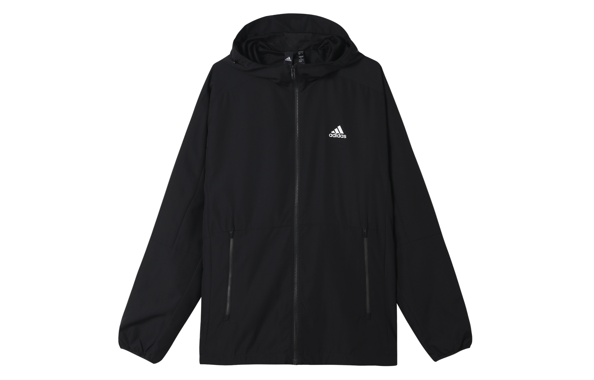 adidas Logo Zip-Up Hoodie Jacket - Black H40228