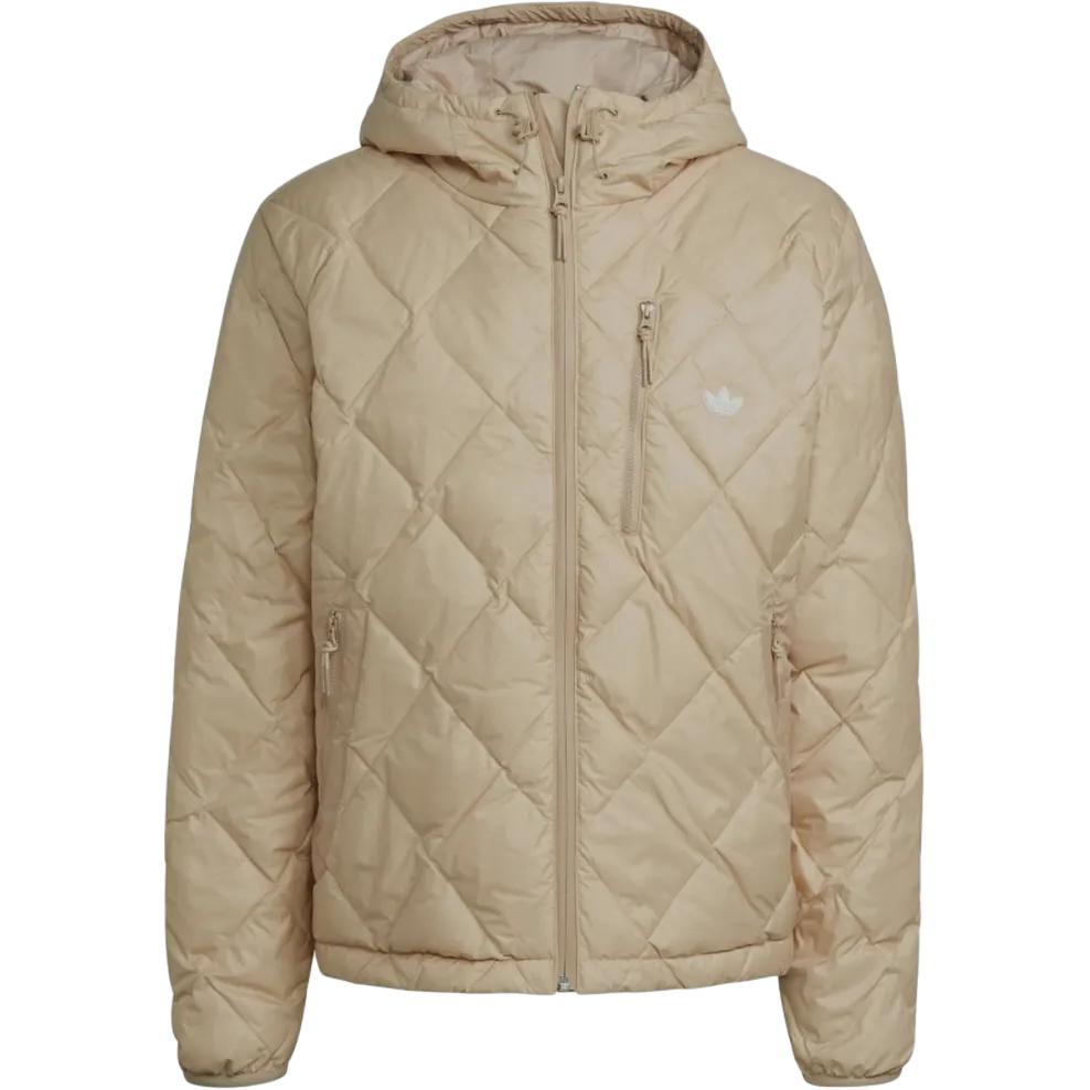 adidas Logo Zip-Up Hoodie Jacket Beige HL9207