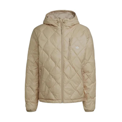 adidas Logo Zip-Up Hoodie Jacket Beige HL9207