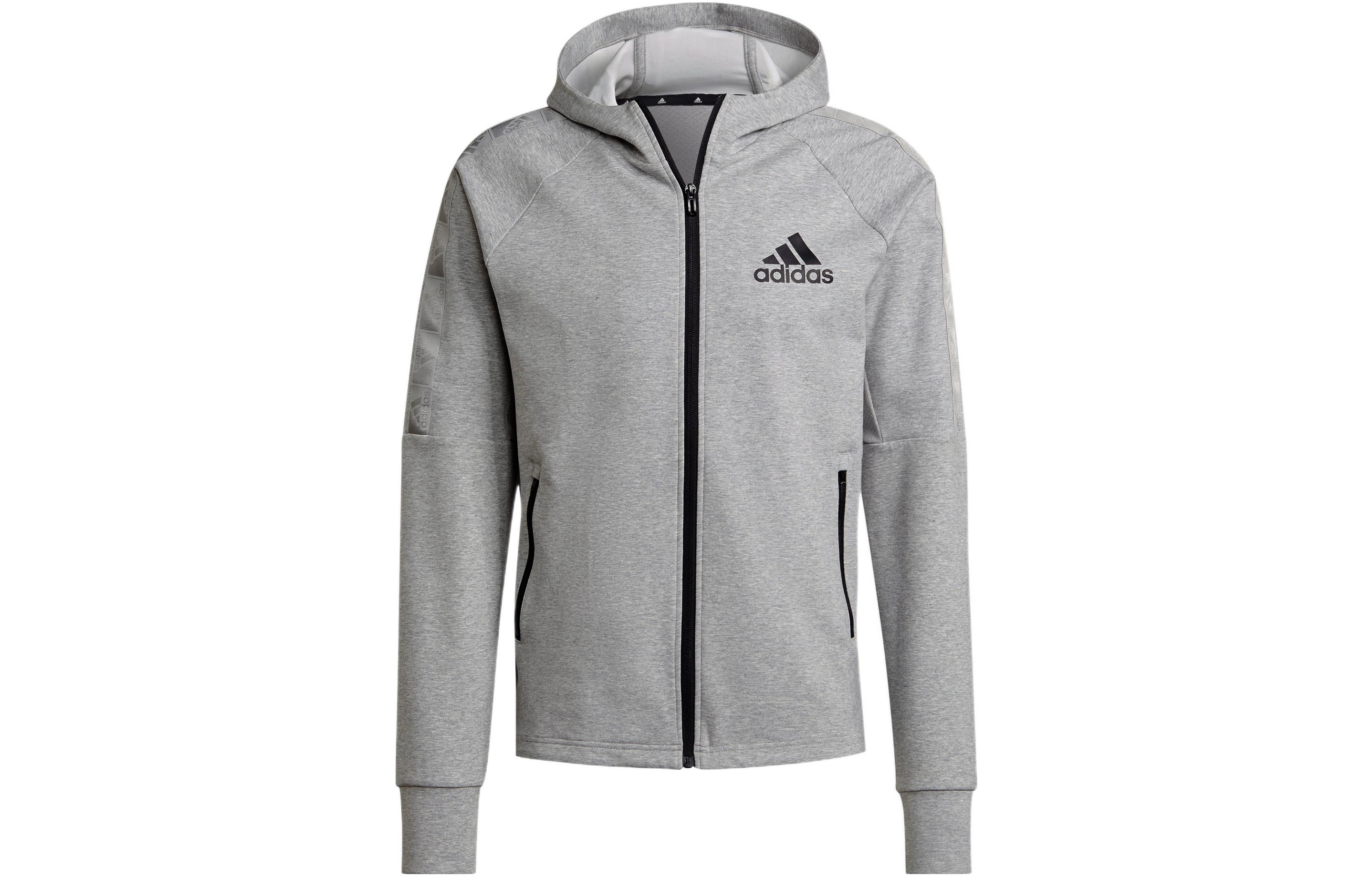 adidas Logo Zip-Up Hoodie Japanese Edition Gray H28797-JAPAN