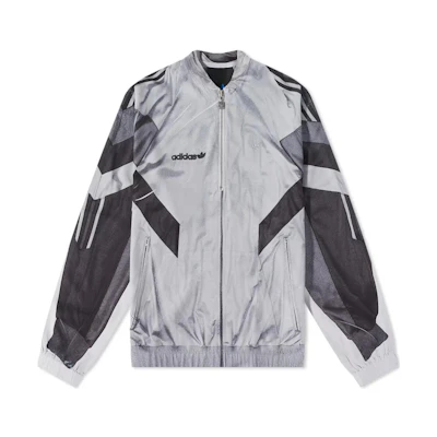 adidas Logo Zip-Up Long Sleeve Track Jacket Men’s Grey HD2238