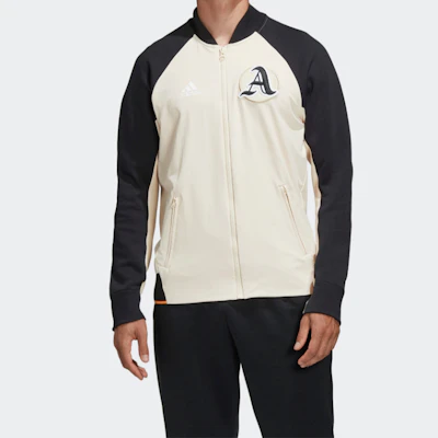 adidas Long-Sleeve Slim Fit Colorblock Jacket Light Linen EA0371 Shop adidas Long-Sleeve Slim Fit Colorblock Jacket Light Linen EA0371