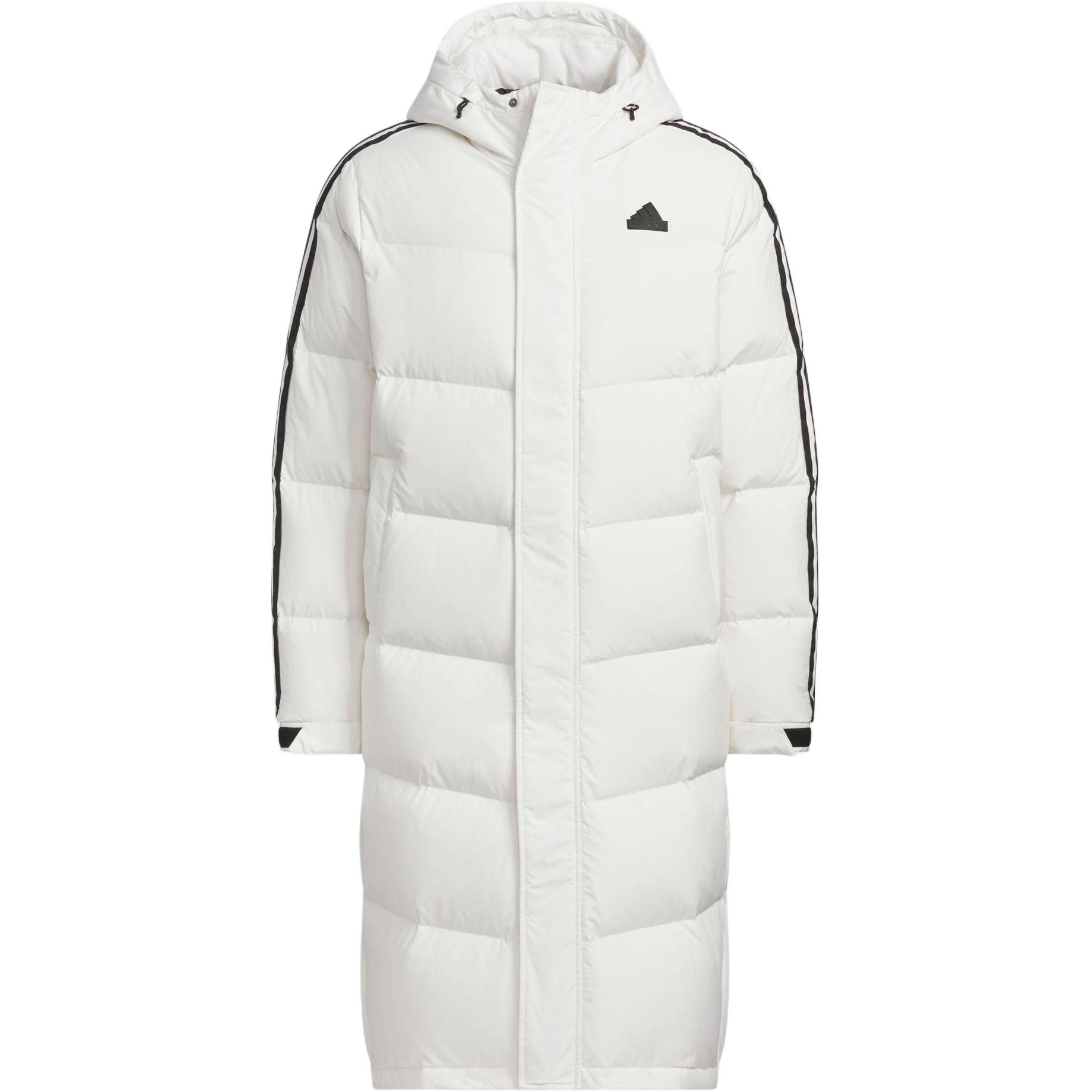 adidas Long Down Jacket Unisex White - Windproof, Waterproof, Warm & Versatile. JM9152