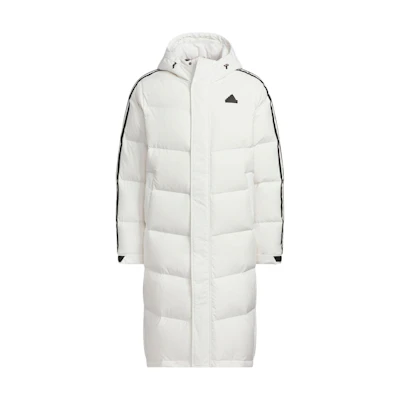 adidas Long Down Jacket Unisex White - Windproof, Waterproof, Warm & Versatile. JM9152