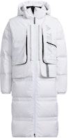 adidas Long Down Jacket White Unisex 3-in-1 Warm Mid-Length Sports Coat H13854 adidas Long Down Jacket White Unisex 3-in-1 Warm Mid-Length Sports Coat H13854