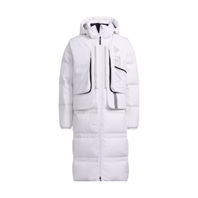 adidas Long Down Jacket White Unisex 3-in-1 Warm Mid-Length Sports Coat H13854