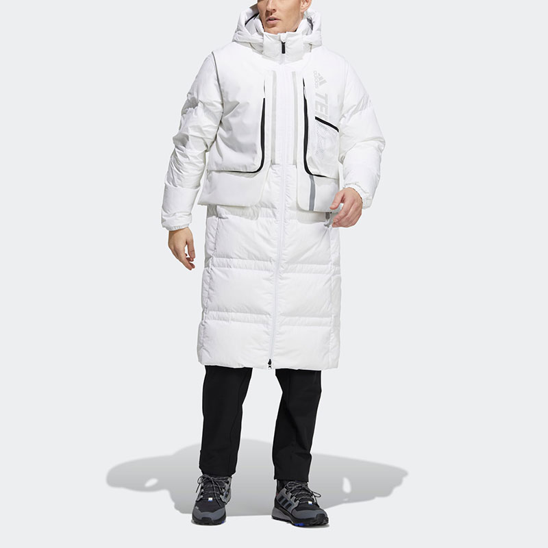 Purchase 아디다스 롱 다운 자켓 화이트 유니섹스 3-in-1 따뜻한 중간 길이 스포츠 코트 H13854