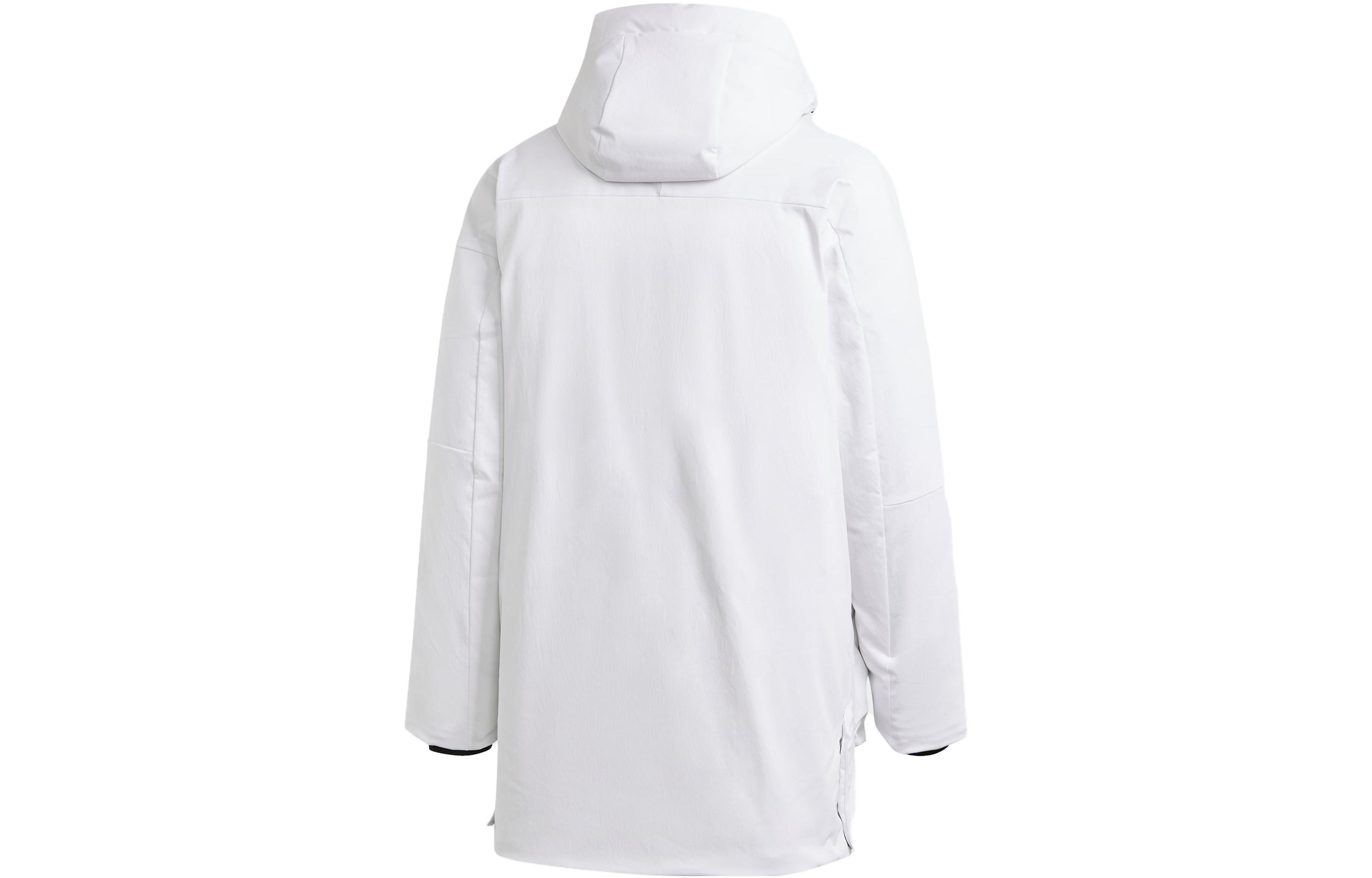 adidas Long Hooded Puffer Coat Unisex White with Pockets GN9838 圖 3