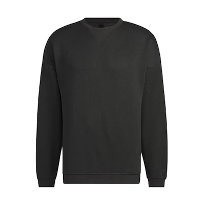 adidas Loose-Fit Ribbed Knit Crewneck Sweatshirt Black IK7337