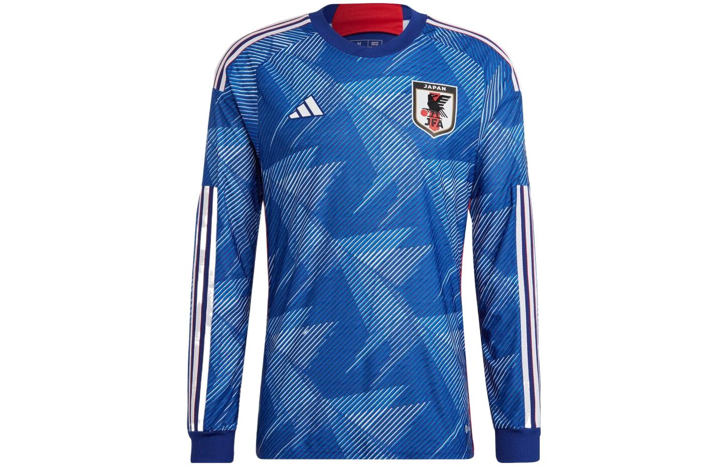 adidas Loose Fit 3-Stripes Logo Long-Sleeve Football Jersey Blue Unisex Japan Edition HC6301