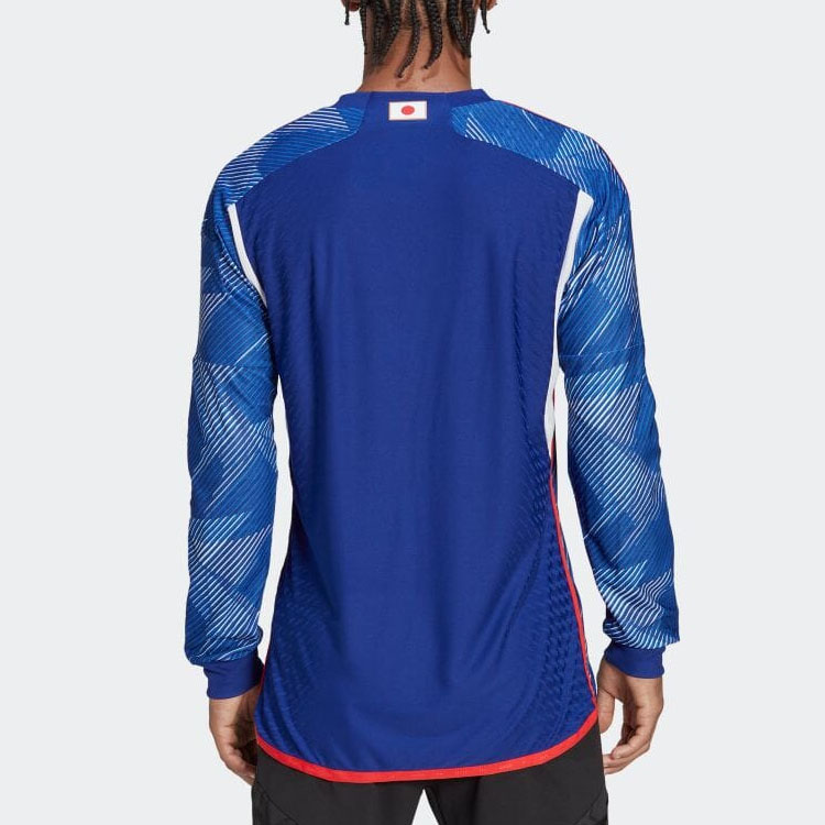 adidas Loose Fit 3-Stripes Logo Long-Sleeve Football Jersey Blue Unisex Japan Edition HC6301 圖 12
