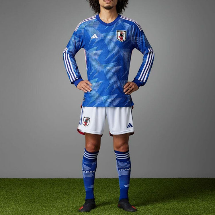adidas Loose Fit 3-Stripes Logo Long-Sleeve Football Jersey Blue Unisex Japan Edition HC6301 圖 4