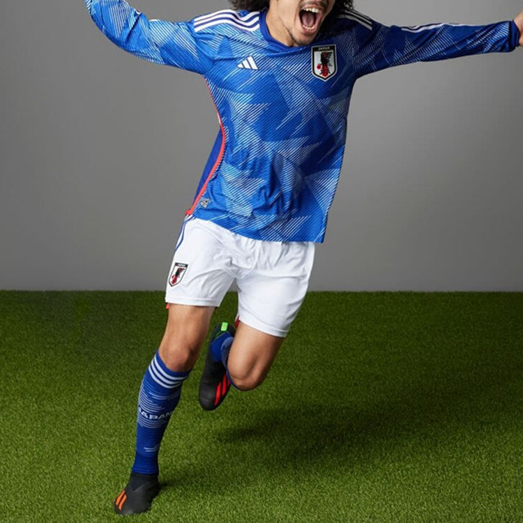 adidas Loose Fit 3-Stripes Logo Long-Sleeve Football Jersey Blue Unisex Japan Edition HC6301 圖 6