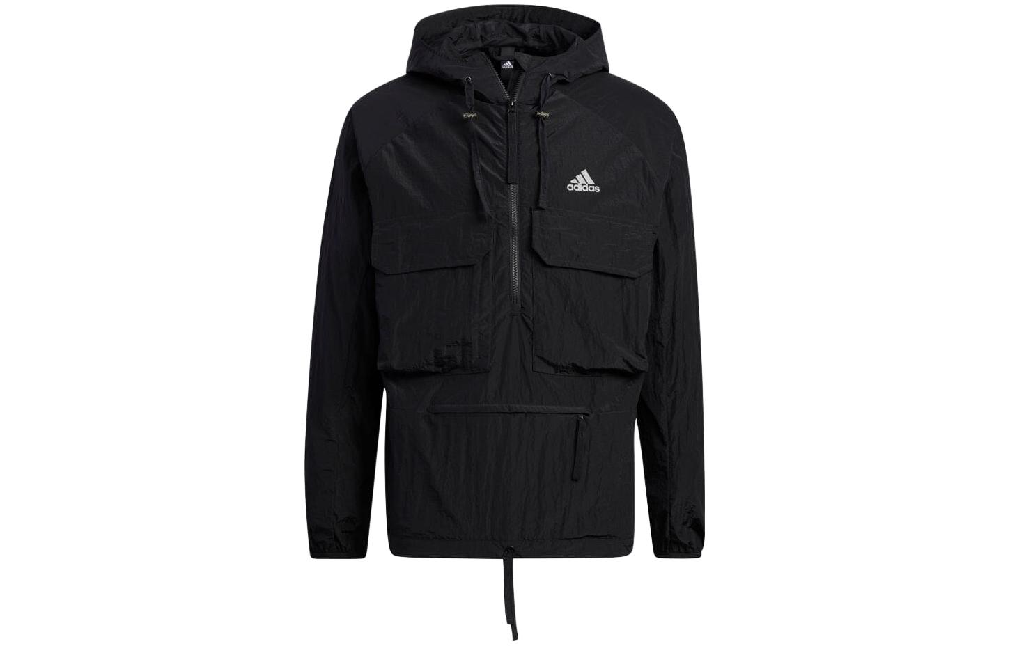 adidas Loose Fit Black Hooded Logo Zip Jacket Japan Edition IA9401-JAPAN