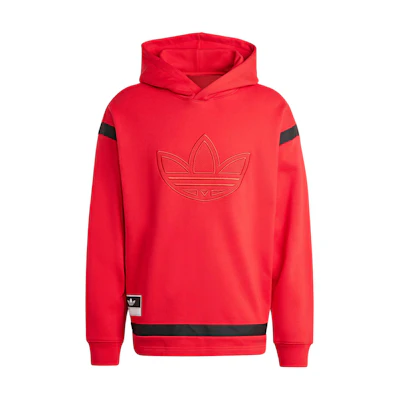 adidas Loose Fit Color-Block Hoodie in Scarlet Red IP1049