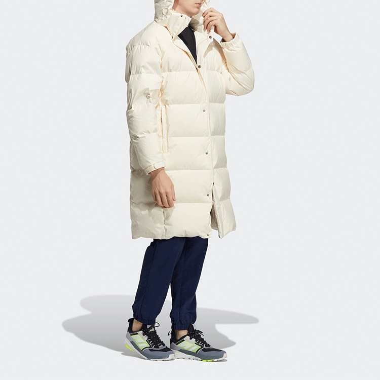 Shop 阿迪达斯宽松版可拆卸帽羽绒外套 男女款 米白色 H23086