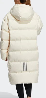 阿迪达斯宽松版可拆卸帽羽绒外套 男女款 米白色 H23086 Sizing 阿迪达斯宽松版可拆卸帽羽绒外套 男女款 米白色 H23086