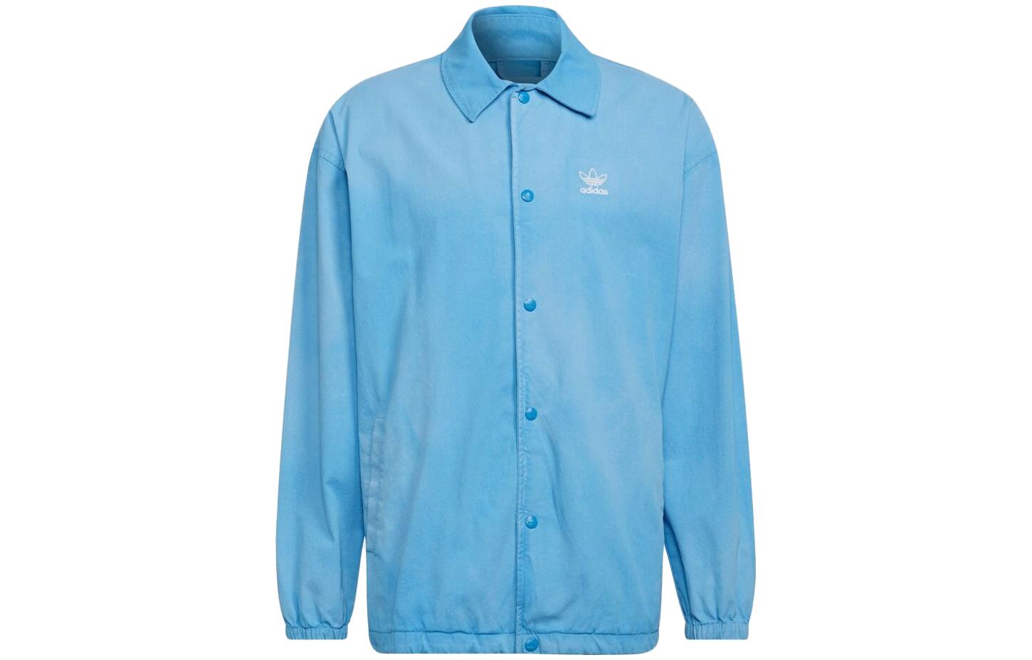 adidas Loose Fit Logo Print Long-Sleeve Jacket - Blue HK7512