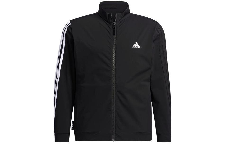adidas Loose Fit Logo Print Zip-Up Jacket Black AD0035
