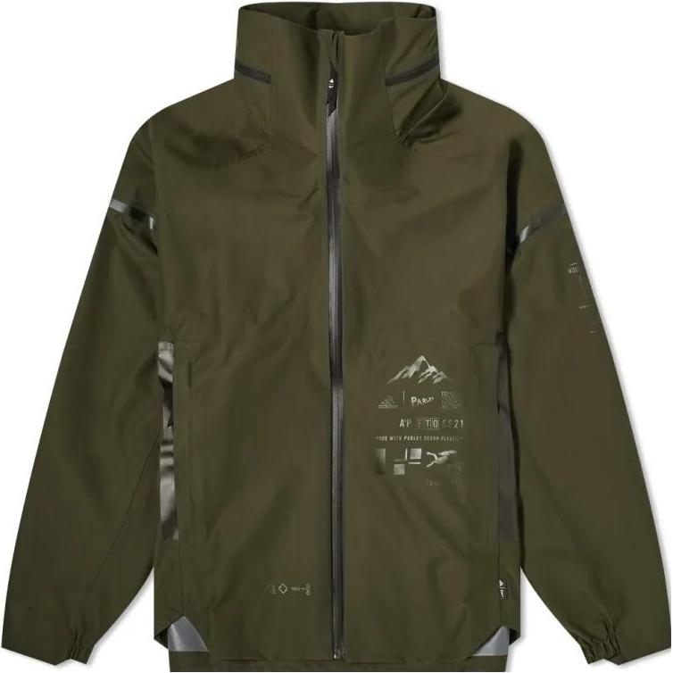 adidas Loose Fit Outdoor Hoodie Jacket Night Sky Green H16253