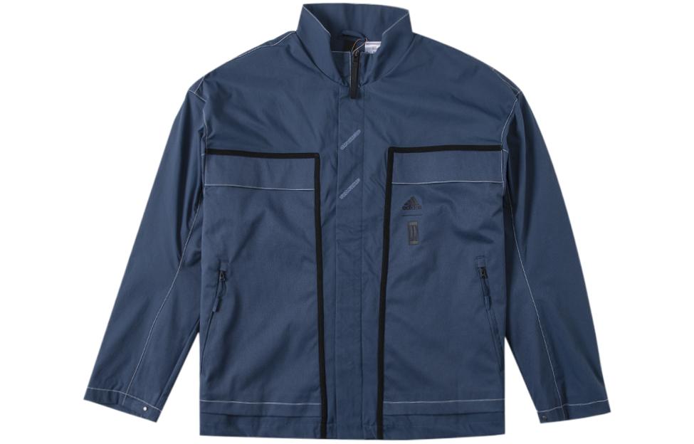 adidas Loose Fit Windbreaker Jacket Blue with Colorblock Design HM7471