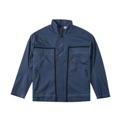 adidas Loose Fit Windbreaker Jacket Blue with Colorblock Design HM7471