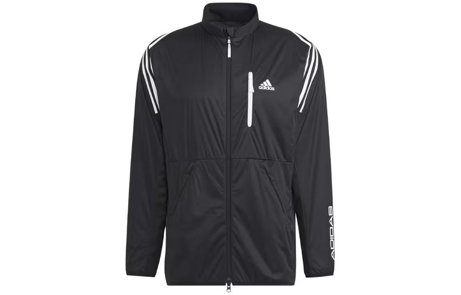 adidas Loose Fit Zip-Up Crewneck with Logo Print - Black HG8308