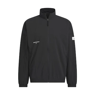 adidas Lounge Black Solid Logo Patch High Neck Long Sleeve Jacket IP4951
